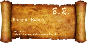 Barger Ruben névjegykártya